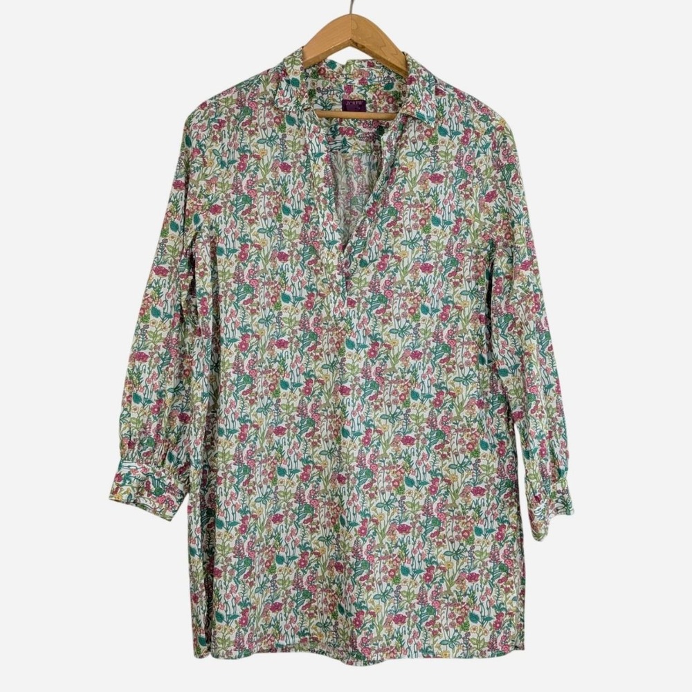 J.Crew Made with Liberty Fabric Floral Popover Tunic Cotton Small